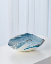 Thumbnail for your product : Global Views Ivory Turquoise Feather Swirl Folded Oval bowl