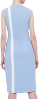Thumbnail for your product : Akris Punto Sleeveless Contrast-Stripe Sheath Dress