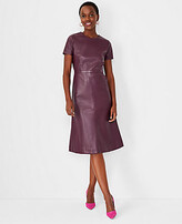 Thumbnail for your product : Ann Taylor Faux Leather Flare Dress