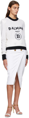 Balmain White Serge Wrap Skirt