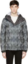 Thumbnail for your product : Moncler Gamme Bleu Grey & Blue Quilted Down Argyle Jacket