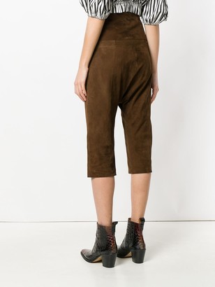 Saint Laurent Cropped Drop-Crotch Trousers