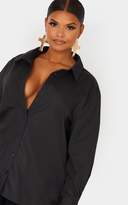 Thumbnail for your product : PrettyLittleThing Plus Black Oversized Cuff Shirt