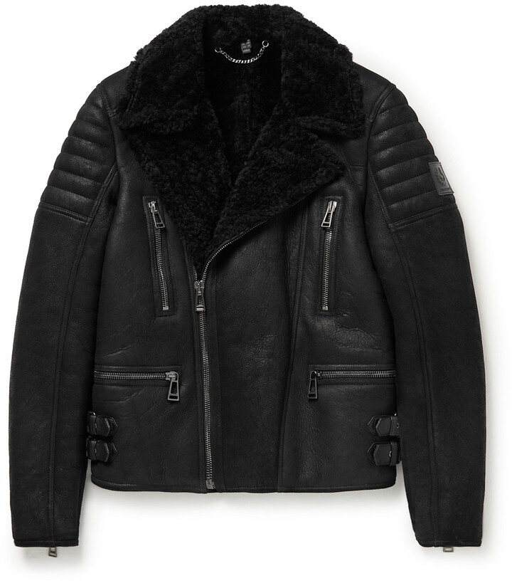 Belstaff Fraser Slim-Fit Shearling-Lined Full-Grain Leather Jacket -  ShopStyle