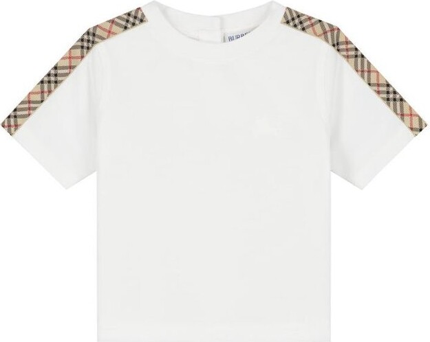 Burberry Children Logo Printed Checked T-Shirt