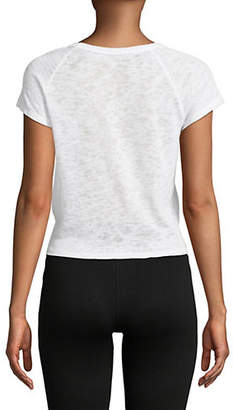 Lord & Taylor DESIGN LAB Knotted Front Cropped Tee