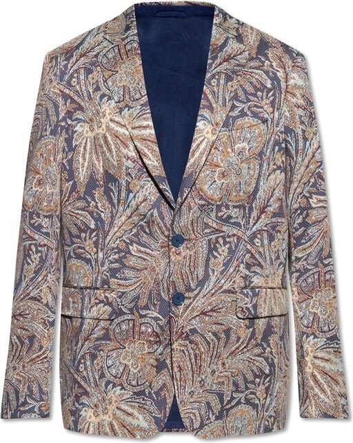 Etro Patterned Single Breasted Tailored Blazer