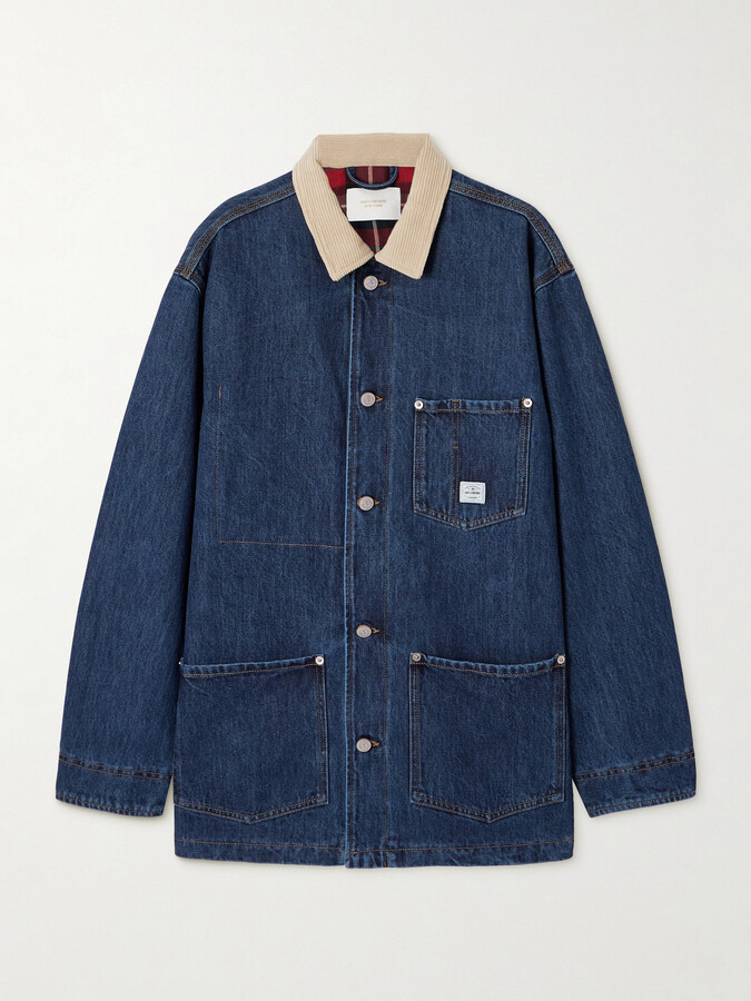 Aimé Leon Dore Corduroy-trimmed Denim Jacket - Blue