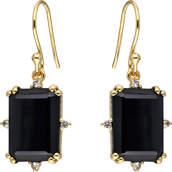 Tiramisu Gold Vermeil Over Silver Black Onyx Earring