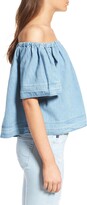 Thumbnail for your product : AG Jeans Sylvia Cotton Chambray Off the Shoulder Top