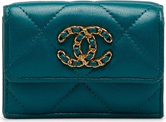 Chanel Matelasse Camellia Trifold Wallet Compact Wallet Tri-Fold Wallet