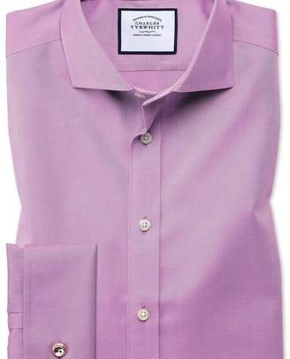 Charles Tyrwhitt Extra slim fit cutaway collar non-iron twill violet shirt