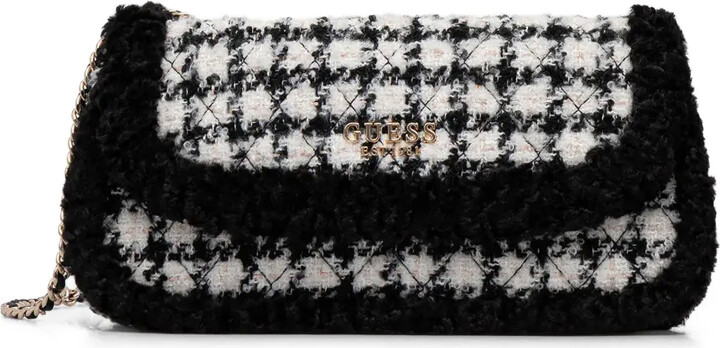 GUESS USA Quilted Houndstooth Chain Cross Body Bag