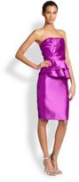 Thumbnail for your product : Badgley Mischka Strapless Peplum Dress