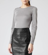 Thumbnail for your product : Reiss Delorina GRAPHIC JERSEY TOP BLACK/LUX WHITE