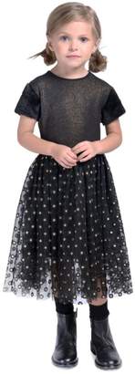 Imoga Little Girl's & Girl's Sparkly Mesh & Faux Fur Dress
