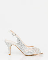 Thumbnail for your product : Le Château Jewel Embellished Satin & Mesh Slingback