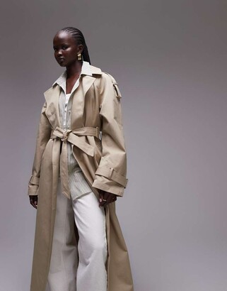 double breasted tie waist trench coat topshop