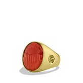 Thumbnail for your product : David Yurman Petrvs Scarab Signet Ring with Carved Carnelian in Gold