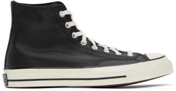 converse black high leather