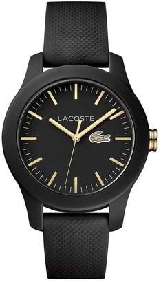 Lacoste 12.12 black dial silicone strap Ladies Watch