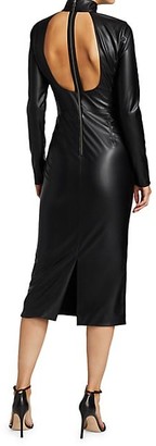 Alice + Olivia Delora Vegan Leather Bodycon Midi Dress