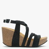Thumbnail for your product : Daniel Beverlywood II Black Metallic Textured Wedge Sandals