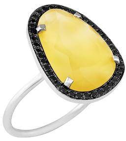 Christina Debs Hard Candy mango agate and black diamond ring