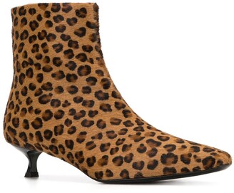 MSGM Leopard Print Ankle Boots
