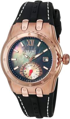 Elini Women's 'Genesis Vision' Swiss Quartz Stainless Steel and Silicone Automatic Watch, (Model: 20029-RG-01)