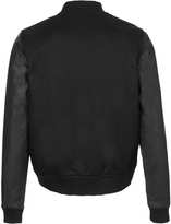 Thumbnail for your product : Topman BLACK WOOL BOMBER Jacket WITH LEATHER LOOK SLEEVES