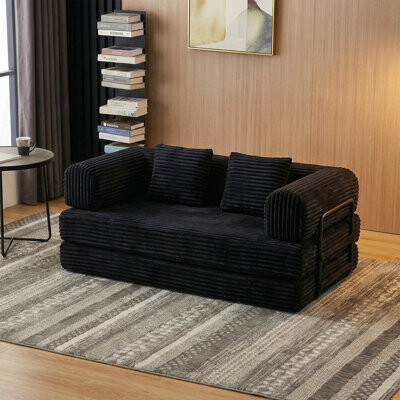 Wrought Studio Compression SofaConvertible Floor Sofa Bed-With Pillow Back Support Armrest