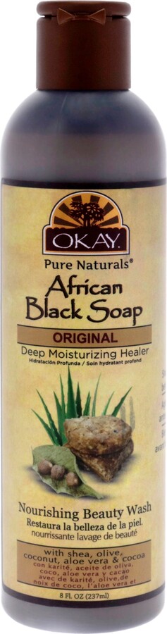 African Black Liquid Soap by Okay for Unisex - 8 oz Soap