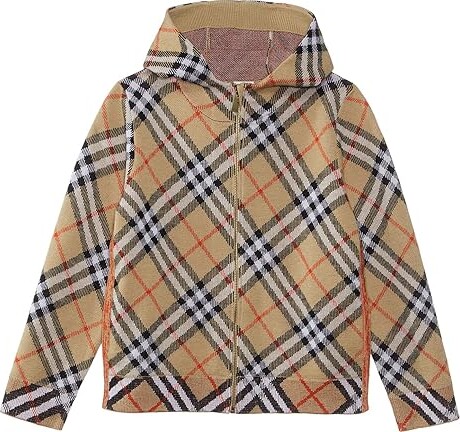 Burberry Children Jimmy Check Sweater (Toddler/Little Kid/Big Kid) Boy's Sweater Sand IP Check : 8 Years, Wool
