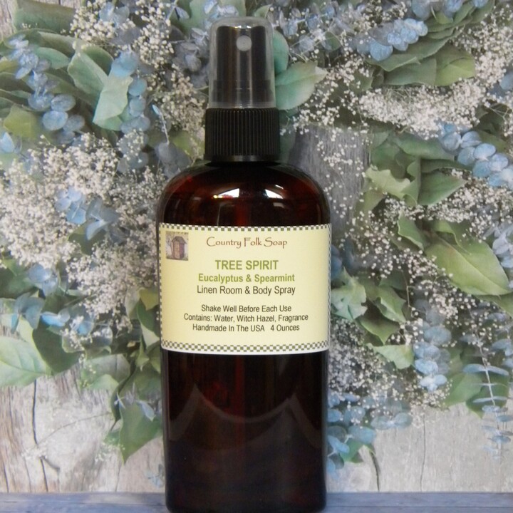 Etsy Tree Spirit Eucalyptus Spearmint Aromatherapy Spray Multi-Purpose Body Mist Home Room & Linen Fragrance Made With Essential Oils