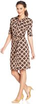 Thumbnail for your product : Charter Club Three-Quarter-Sleeve Bamboo-Print Shirtdress