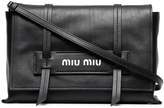 Thumbnail for your product : Miu Miu black logo embossed leather shoulder bag