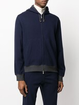 Thumbnail for your product : Brunello Cucinelli Two Tone Zip-Front Hoodie