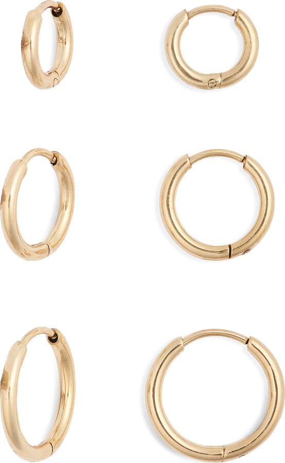 Nordstrom Set of 3 Waterproof Huggie Hoop Earrings