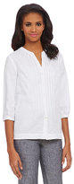 Thumbnail for your product : Jones New York Sport Band Collar Pleated Linen Shirt