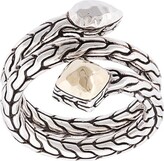 Thumbnail for your product : John Hardy Sterling silver and 18kt bonded yellow gold Classic Chain hammered coil ring