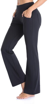 BALEAF Women's Fleece Lined Flared Leggings Water Resistant Pants High  Waisted with Pockets Bootcut Winter Bootleg Yoga Trousers Blue XS :  : Fashion