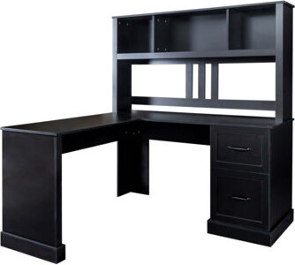 Lark Manor Home Office Computer Desk with Hutch Antiqued Finish Ample Storage and Large Working Space