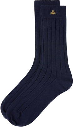 Vivienne Westwood Cashmere Socks Navy Size 9