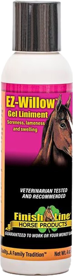 Finish Line EZ-Willow Sore Muscle & Joint Pain Relief Horse Liniment Gel, 4-fl oz bottle