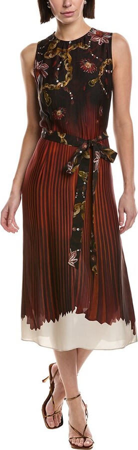 Marchesa Notte Printed Georgette Midi Dress