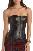Thumbnail for your product : Charlotte Russe Mesh & Faux Leather Bustier