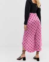 Thumbnail for your product : Glamorous tie front midi skirt in polka