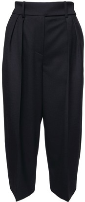 Alexandre Vauthier High Waist Wool Flannel Bermuda Shorts