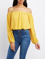 Thumbnail for your product : Charlotte Russe Off-The-Shoulder Split Sleeve Top